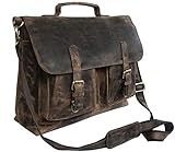 KK 's 45,7 cm Retro Buffalo Hunter Leder Laptop Messenger Bag Büro Aktentasche College Tasche Leder Tasche für Damen und Herren