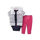 Carter's Baby Girls White and Pink 3 Piece Cardigan Set