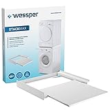 Wessper Verbindungsrahmen Universal für Waschmaschinen oder Trocknersäule Zwischenrahmen mit ausziehbarer Ablage 60x54cm rutschfest