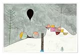 Winterbild Poster von Paul Klee Wandbilder für jeden Raum 60 x 40 cm Grau Malerei Wanddeko