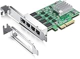 H!Fiber.com 2.5G Ethernet Netzwerk-Karte, 4 Ports RJ45 NIC,2.5GbE CNA,mit Realtek RTL8125 Chip,Unterstützung Windows Server/Linux/VMware ( Nicht Unterstützung X11, MAC )