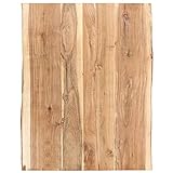 UnfadeMemory Küchentischplatte Akazien-Massivholz Holzplatte Tischplatte Holz Arbeitsplatte Massivholzplatte für Esszimmertisch Küchentisch (80 x 60 x 3,8 cm)