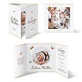 40 x Geburtskarten Babykarten Geburt Baby individuell Mädchen Junge - Federnkönig