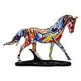 #N/A 3D Graffiti Pferd Figur Tier Schaufenster Statue Skulptur Bücherregal Handwerk