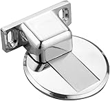 Türstopper, Türstopper, magnetischer Boden-Türstopper aus Edelstahl, unsichtbarer Türstopper aus Zinklegierung ohne Stanzen, Schwarz (Color : Black) (Color : Brushed Stainless Steel)