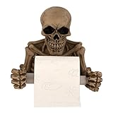 Geschenkestadl Totenkopf als Toilettenpapierhalter ca. 19 cm x 20 cm Skelett Halter Skull Schädel Gothic Bad Zubehör