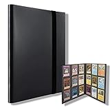 Sammelkarten Album,9 Pocket Sammelalbum, Karten Ordner mit 360 Kartenkapazität, Kartenhalter für YuGiOh,Match Attax, Ninjago usw (Schwarz)