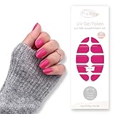 Fairy Nail UV Nagelfolien selbstklebende Gelfolien halb ausgehärtet 20 Stück Nailwraps Nagellackstreifen zum aufkleben (Pink)