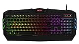 Acer Nitro Gaming Keyboard (QWERTZ-Tastatur, widerstandsfähige Tastenkappen, sechs Helligkeitsstufen, zwei Modi, geflochtenes Kabel, Mediatasten) schwarz