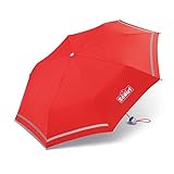 Scout Kinder Regenschirm Taschenschirm Schultaschenschirm mit Reflektorstreifen extra leicht rot