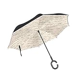 Product Reverse Umbrella mit englischem Gedicht, Langer Schaft umgedreht, doppelte Schicht kreativ Regenschutz Geschenk für Familie und Freunde 55x61cm