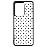 FunKaz Schutzhülle für Samsung Galaxy S20 Ultra / S11+, geometrisches Muster, Schwarz und Weiß, schwarze Kreise, TPU, Schw