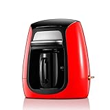 Kaffeemaschine Kaffeemaschine Kaffeemaschine, Kaffeemaschine mit Mühle Milch, Kaffeemaschine Filter Haushalt Automatische Tee Machine Einzelne Tasse Amerikanisches frisches Büro (Farbe: rot) für Kaffe