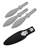 KOSxBO® Set Darts Wurfmesser Silver Edition inkl. Etui 3 hochwertige Kunai Messer - silbernes Wurfmesser Set - Messer werfen für Profis