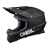 O'NEAL | Motocross-Helm | MX Enduro Motorrad | ABS-Schale, Sicherheitsnorm ECE 22.05, Lüftungsöffnungen für optimale Belüftung und Kühlung | 1SRS Helmet Solid | Erwachsene | Schwarz | Größe L