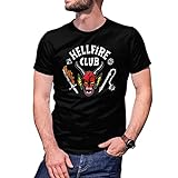 The Hellfire Club Herren Schwarz T-Shirt Size L