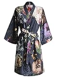 Essenza Satin-Kimono Fleur Größe l, Farbe Nightblue, L = 40, Nightblue