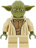 LEGO Star Wars Minifigur Jedi Meister Yoda (olivfarbener Kopf) mit Stab und Laserschwertern