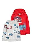 C&A Kinder Jungen Sweatshirt Bedruckt|Motivprint Baumwolle 2er Pack|Multipack rot 104