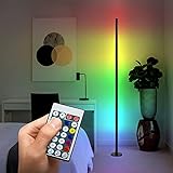 Ritif Stehlampe LED Schwarz 18W Stehleuchte Wohnzimmer für Schlafzimmer Farbwechsel Lichtsaeule RGB Farbtemperaturen und Helligkeit Dimmbar