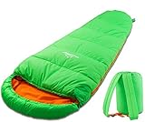 MOUNTREX Kinderschlafsack - Tragbar wie EIN Rucksack - Schlafsack für Kinder (175 x 70 x 45 cm) - Outdoor, Reise, Zelten, Camping – Mumienschlafsack Leicht & Kompakt - 100% Baumwolle Innenfutter