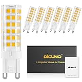 DiCUNO G9 dimmbare LED Lampe, warmweiß 3000K, 6W erstatz für 60W Halogen Leuchtmittel, G9 Glühbirne 550LM, Stiftsockellampe 220-240V, 6er Set