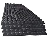 Schaumstofffliesen in Pyramidenform, 5,1 x 61 x 121,9 cm, Schwarz, 4 Stück