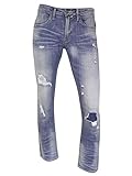 Buffalo David Bitton Herren Ash-x Slim Fit Comfort Stretch Denim Wesley Fabric Jeans, Whiskered & Sandstrahl, 32W / 32L