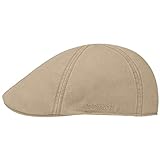 Stetson Texas Cotton Flatcap mit UV Schutz 40+ - Schirmmütze aus Baumwolle - Unifarbene Mütze Frühjahr/Sommer beige L (58-59 cm)