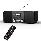 XORO HMT 620 - All-in-One Stereo Internetradio mit CD-Player, DAB+/FM Radio, WLAN, Bluetooth, Spotify Connect, MP3 USB Player, Netzwerkstreaming, App Steuerung schw