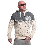 Yakuza Herren Splash Allover Kapuzenpullover, Whitecap Gray, M