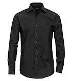 Casa Moda Langarm Slim Line Hemd schwarz 100% Baumwolle TAILLIERT 37