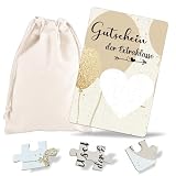 Puzzle Gutschein Valentinstag Karte, Romantisches Geschenk für Ihn Sie, Gutscheine zum selber ausfüllen - Überraschung zum Geburtstag & Jahrestag für Mann Frau Partner Freundin & F
