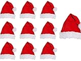 thematys® Weihnachtsmütze Santa Claus Nikolaus Weihnachtsfeier Mottoparty Weihnachtsmann Zipfelmütze Weihnachten X-Mas Merry Christmas Kostüm Mütze Hut Zipfelmütze 10er Set - für Erwachsene (Style 2)