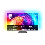 Philips 50PUS8807/12 126 cm (50 Zoll) Fernseher (4K UHD, HDR10+, 120 Hz, Dolby Vision & Atmos, 3-seitiges Ambilight, Smart TV mit Google Assistant, Works with Alexa, Triple Tuner, hellsilber) [2022]