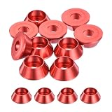 QUARKZMAN 10er Set M5 Konusbecher-Unterlegscheiben, eloxierte Aluminium-Dichtungen Kegel Senkkopf-Unterlegscheiben für Schraube RC/FPV/PC/Drone/Mechanische Zubehör-Modellteile (Rot)
