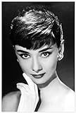 Audrey Hepburn Leinwand-Poster Wanddekoration für Wohnzimmer Schlafzimmer Dekor Audrey Hepburn-Druck Kunst Bild Gemälde Kunstwerk Schwarz-Weiß-Wandkunst, rahmenlos,30x45cm