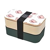 Pig Premium Bento Lunchbox 2 Fächer Auslaufsicher Lunchbox mit Besteck für Erwachsene Mikrowellen- & Spülmaschinenfest