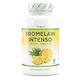 Bromelain Intenso - 750 mg (1800 F.I.P) - 120 magensaftresistente Kapseln (DRcaps®) - Natürliches Verdauungsenzym aus Ananas-Extrakt - Laborgeprüft - Vegan - Hochdosiert