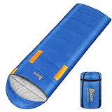 Relefree Schlafsack, Deckenschlafsack Leichtgewicht Warm Outdoor 100% Baumwollhohlfaser für Camping,Wandern (Blau)