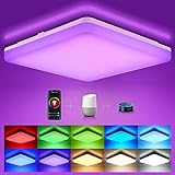 Oeegoo Alexa Smart LED Deckenleuchte Dimmbar, 15W 1500Lm LED Deckenlampe RGB Farbwechsel, IP54 Wifi LED Leuchte für Kinderzimmer, Schlafzimmer, Kompatibel mit Google Home , App- / Sprachsteuerung
