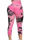 SEASUM Damen-Yogahose mit hoher Taille, Bauchweg-Leggings, für schlanke Optik sorgende Leggings, für Training, Laufen, Po-Push - - Mittel