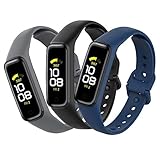 Mijobs [3 Stück Kompatibel mit Samsung Galaxy Fit 2 Armband, wasserdicht schweißfest atmungsaktiv Samsung Galaxy Fit 2 Sport Ersatzarmband Silikon Uhrenarmband