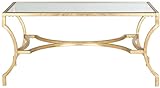 SAFAVIEH Glamourös Akzenttisch mit Eisenfüße, Gold und Klar, 51 X 94 X 43.18