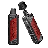 VAPTIO Pago Kit Elektronische Zigarette 1500mAh Batterie 45W Power 5V/1.5A Stater Kit,Vape Pen 4.3ml Tank mit 2pcs 0.6ohm/0.3ohm Spule,Kein E-Liquid Kein Nikotin (Schwarz rot)