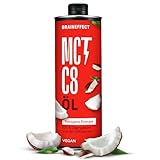 BRAINEFFECT MCT-Öl C8 (1000ml) - Bildet 300% mehr Ketone als andere MCT-Öle (100% C8) - Ketogene Ernährung - Reiner Extrakt aus Kokosnussöl -