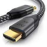 CSL - 8k HDMI Kabel 2.1 1m Meter, 8K @ 120Hz 4K @ 240Hz mit DSC, HDMI 2.1 2.0a 2.0b 3D Highspeed Ethernet HDTV UHD II Dynamic HDR-10+ eARC, Variable Refresh Rate VRR Dolby Visio
