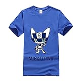 HBRE Tokyo 2020 Olympia T-Shirt,Fashion Printing Kurzarm,Atmungsaktiv Schnell Trocknendes Outdoor Rugby Sport Kurzarm,Hip Hop Kleidung füR Party,Blue-2,L