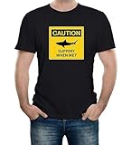 Beware Slippery When Wet Sign Mens Funny Fishing Joke Catch Slogan Pullover Men's Crewneck T-Shirt Short Sleeve Top Unisex Pure Cotton Tee Black XL