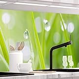 Küchenrückwand 1,5mm selbstklebend - MODERN GRASS - Hartkunststoff, alle Untergründe möglich, Spritzschutz, PREMIUM 60 x 60cm